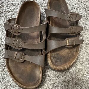 Brown leather, Birkenstock sandals